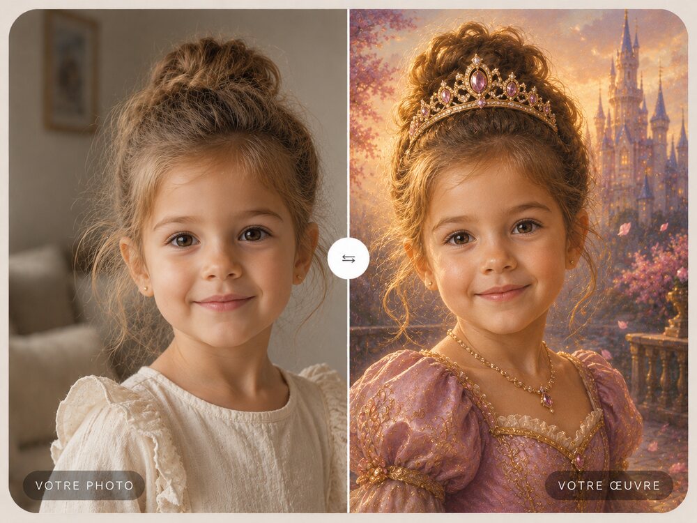 Petite fille transformée en princesse